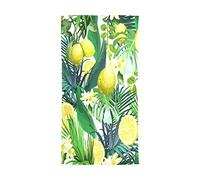 YOUJUNER Women's Long Silk Scarf Tropical Leaves Yellow Lemon Chiffon Silk Scarves Shawls Stoles Wraps for Women Ladies