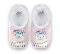 YOUJUNER Women's Memory Foam House Slippers Cute Alpaca Lama Llama Print Slippers for Women Warm House Shoes Comfy Closed Back Bedroom Shoes