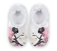 YOUJUNER Women's Memory Foam House Slippers Flower Fairy Butterfly Slippers for Women Warm House Shoes Comfy Closed Back Bedroom Shoes