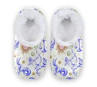 YOUJUNER Women's Slipper Socks 12 Constellations Zodiac Signs House Slippers for Women Girls, Warm House Shoes Comfy Closed Back Bedroom Shoes