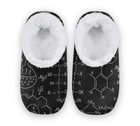 YOUJUNER Women's Slipper Socks Scientific Chemical Formulas House Slippers for Women Girls, Warm House Shoes Comfy Closed Back Bedroom Shoes