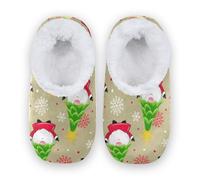 YOUJUNER Women's Slipper Socks Tree Christmas Cute Gnomes House Slippers for Women Girls, Warm House Shoes Comfy Closed Back Bedroom Shoes