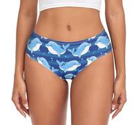 YOUJUNER Womens Underwear Blue Dolphin Sea Fish Comfy Knickers Ladies Basic Briefs Hipster Pants for Girls