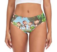 YOUJUNER Womens Underwear Cartoon Cute Monkey Comfy Knickers Ladies Basic Briefs Hipster Pants for Girls Multicolor