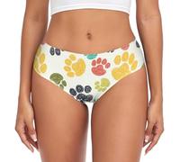 YOUJUNER Womens Underwear Colourful Paw Print Comfy Knickers Ladies Basic Briefs Hipster Pants for Girls Multicolor