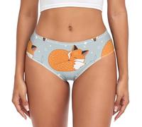 YOUJUNER Womens Underwear Cute Fox Pattern Comfy Knickers Ladies Basic Briefs Hipster Pants for Girls Multicolor