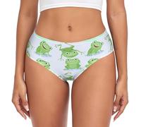 YOUJUNER Womens Underwear Cute Green Frogs Comfy Knickers Ladies Basic Briefs Hipster Pants for Girls