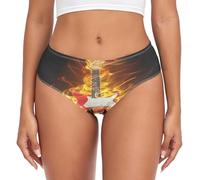 YOUJUNER Womens Underwear Fire Guitar Music Comfy Knickers Ladies Basic Briefs Hipster Pants for Girls Multicolor