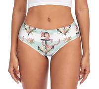 YOUJUNER Womens Underwear Floral Nautical Anchor Pattern Comfy Knickers Ladies Basic Briefs Hipster Pants for Girls Multicolor