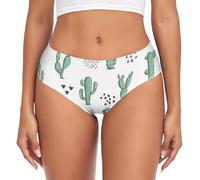YOUJUNER Womens Underwear Green Cactus Cacti Comfy Knickers Ladies Basic Briefs Hipster Pants for Girls