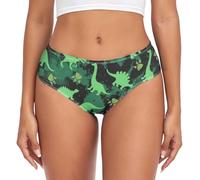 YOUJUNER Womens Underwear Green Dinosaur Comfy Knickers Ladies Basic Briefs Hipster Pants for Girls