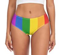 YOUJUNER Womens Underwear LGBT Gay Pride Rainbow Flag Comfy Knickers Ladies Basic Briefs Hipster Pants for Girls