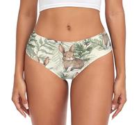 YOUJUNER Womens Underwear Vintage Rabbit Hare Pattern Comfy Knickers Ladies Basic Briefs Hipster Pants for Girls Multicolor