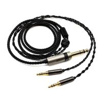 Youkamoo 1/4" 6.35mm Headphone Replacement Cable Compatible for Hifiman HE4XX, HE-400i Headphones 8 Core Braided Silver Plated Replacement Audio Upgrade Cable (Dual 3.5mm Male Version) 8.5 ft (2.60 m)