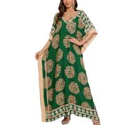 YouKD Women's Summer Long Kaftan Maxi Bohemian Dress Beach Coverup Robe Roomy Kimono One Size