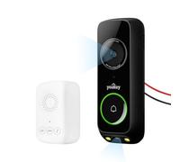 youkey DB322 Doorbell Camera Wired | No Monthly Fee, 2K Video Doorbell with Dual Cam, Built-in 8GB eMMc Storage, Package Detection, 2.4/5GHz WiFi, Works with Alexa & Google Assistant, Chime Included