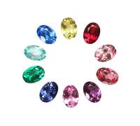 YOUKEYGEM Lab Grown Sapphire Ruby Emerald Spinel YAG Gemstone Oval Cut 5x7mm & 10 Colors Color Card, 5x7-7x9mm, Gemstone, lab grown gemstone