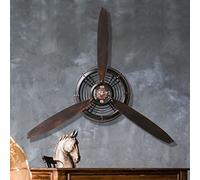 YOUKI Airplane Propeller Wall Decor,Aviation Decor,Pilot Gifts,Propeller Wall Sculptures,Wall Art for Kitchen Bedroom,Living room,kitchen,Bathroom, Battery Operated,Metal.Bronze