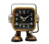 YOUKI Retro Steampunk Style Robot Table Clock,Industrial Style Desk and Shelf Clocks,Decorative Battery Operated,Silent Non-Ticking Clock for Office, Living Room or Bedroom
