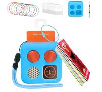 YouKnow 100 Pcs Self-Adhesive Card Holder for Yoto Cards with 10 Pcs Removable Card Rings + Silicone Case for YOTO Mini Player (Blue)