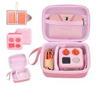YouKnow Hard Case and Silicone Cover for Yoto Mini Player, Kids Audio Music Accessory with Card Case Holder for up to 20 Cards, Pink, small, Compact