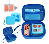 YouKnow Hard Case and Silicone Cover for Yoto Mini Player, Kids Audio Music Accessory with Card Case Holder for up to 20 Cards (Blue)