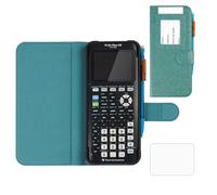 YouKnow PU Leather Protective Case for Texas Instruments TI-84 Plus CE Color Graphing Calculator with ID Card Slot (Only Case) (Green)