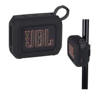 YouKnow Silicone Case for JBL Go 4 Ultra Portable Bluetooth Speaker, with Removable Strap Attach to Bike Golf Cart Boat (Black)