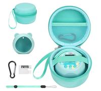 YouKnow Travel Case and Silicone Cover Compatible with Punirunes Interactive Toy Digital Pet, with Full Coverage PET Clear Film (Silicone and Carrying Case) (Teal)