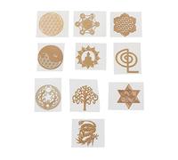 YOUKOLO 10pcs Geometric Pattern Metal Energy Copper Stickers Flower Life Tree Pyramid For Epoxy Resin Material Jewelry Making