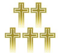 YOUKOLO 5 Sheets Cross Pattern Glitter Metal Sticker Phone Self Adhesive Decorative Label Gold Foil Sticker Epoxy Resin Filler