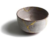 Youkoya Authentic 24k Kintsugi Bowl - Hand-Crafted in Shigaraki, Japan - Real 24k Gold - Perfect for Traditional Matcha Tea - One of a Kind Piece of Art