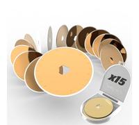 youkzuan Titanium Coated 15 Packs 45mm Rotary Cutter Blades 45mm Quilting Supplies Rotary Cutter Blades for Fabric, Compatible with OLFA,Fiskars,Mr.Pen,DAFA,Truecut etc. Sharp and Durable