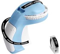 YOULABLE Embossing Label Maker Machine with Tapes, Portable Retro Embossed Label Maker Writer, Mini Embosser Label Maker with 1 Rolls Embossing Label Tapes for Home,Office DIY and Crafting(Blue)