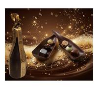 Youlden’s of Yorkshire Chocolate Beer Bottle with 6 Gourmet Truffles - Perfect Novelty Gift for Beer Lovers (Dark Chocolate, The Red Love Ribbon)