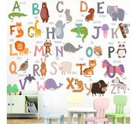 YOULIKE Baby Room Decoration Cartoon Animals Alphabet Wall Stickers - Theme Nursery Wall Art Decals with Learning ABC Letter for Boys Girls Children's Bedroom Kids Living Room