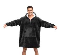 YOULIKE Blanket Hoodie Oversized Hoodie Blanket - Sherpa Fleece Wearable Blanket Hoodies for Women & Men, Comfy & Fluffy Hooded Blankets(Black)