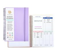 YOULIKE Budget Planner Expense Tracker - A5 Weekly Monthly Budgeting Organizer Bill Tracker - Lasts 1 Year Finance Logbook Accounts Notebook to Manage Your Money Effectively (PU-Light Purple)