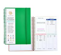 YOULIKE Budget Planner Expense Tracker - A5 Weekly Monthly Budgeting Organizer Bill Tracker - Lasts 1 Year Finance Logbook Accounts Notebook to Manage Your Money Effectively (PU-Green)