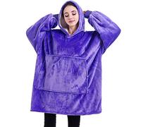 YOULIKE Extra Large Blanket Hoodie - Oversized Super Soft Hoodie Blanket with Fleece Big Pocket - Wearable Comfy Hooded Sweatshirt for Men, Women | One Size Fits All Purple