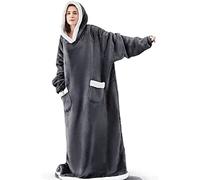 YOULIKE Extra Long Hoodie Blanket for Men Women - Oversized Sweatshirt Fluffy Wearable Snuggle Hooded - Super Soft Giant Fleece Sherpa Blanket Hoodie Sweatshirt