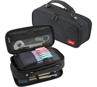 YOULIKE Large Capacity Pencil Case - Big Storage Pen Case with Compartments for Office College School - Pen Bag Pencil Pouch Stationery Organizer Box for Girls Boys Teen Adults (Black)