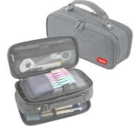 YOULIKE Large Capacity Pencil Case - Big Storage Pen Case with Compartments for Office College School - Pen Bag Pencil Pouch Stationery Organizer Box for Girls Boys Teen Adults (Grey)