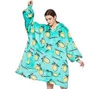 YOULIKE Oversized Blanket Hoodie Fluffy Fleece for Women Men Kids Wearable Hooded Blanket with Big Pocket(Lemon)