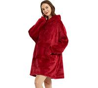 YOULIKE Oversized Blanket Hoodie - Super Soft Wearable Sweatshirt Warm Comfortable Robe, One Size for All(Red)