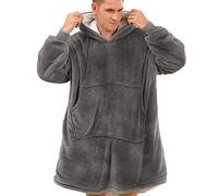 YOULIKE Oversized Hoodie Sweatshirt Blanket - Super Warm Cozy Wearable Hoodies Sweatshirt, Super Soft Comfortable TV Blanket Hoodies, TV Hoodie Blanket for Women Men Girls Boys Kids Grey