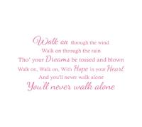 You'll Never Walk Alone Lyrics Quote Liverpool Football Quote Football Fine Carving Stickers 45x86.5cm It Won't Fall Off Pink