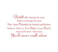 You'll Never Walk Alone Lyrics Quote Wall Decal Liverpool Football Quote Wall Murals Boys Room Ative Fooball Sticker-S-42x81cm-Red