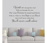 You'll Never Walk Alone Lyrics Wall Decal Wall Murals Decorative Sticker,Black,109x57cm
