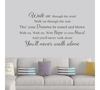 You'll Never Walk Alone Lyrics Wall Decal Wall Murals Decorative Sticker,Black,81x42cm